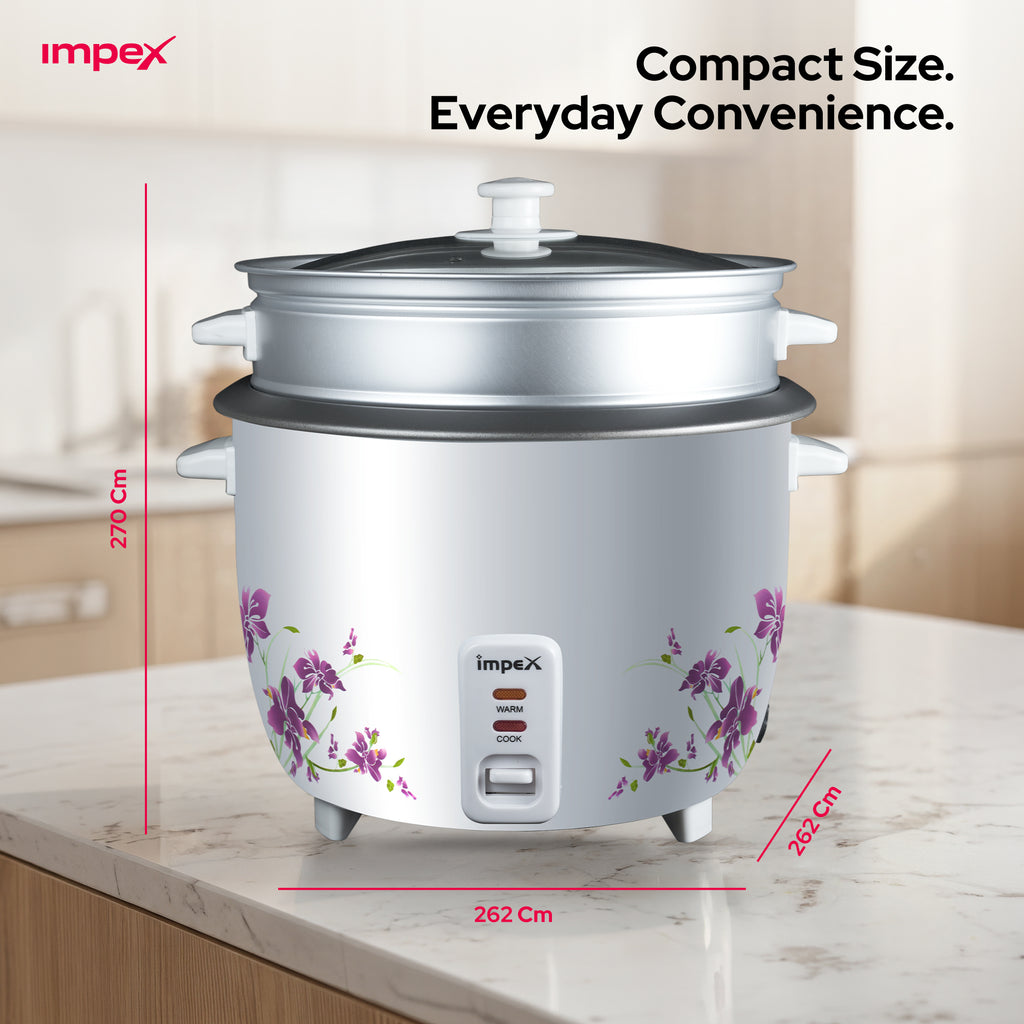 Impex RC2802 – 1.5 Litre 500W Electric Rice Cooker with Steamer Function