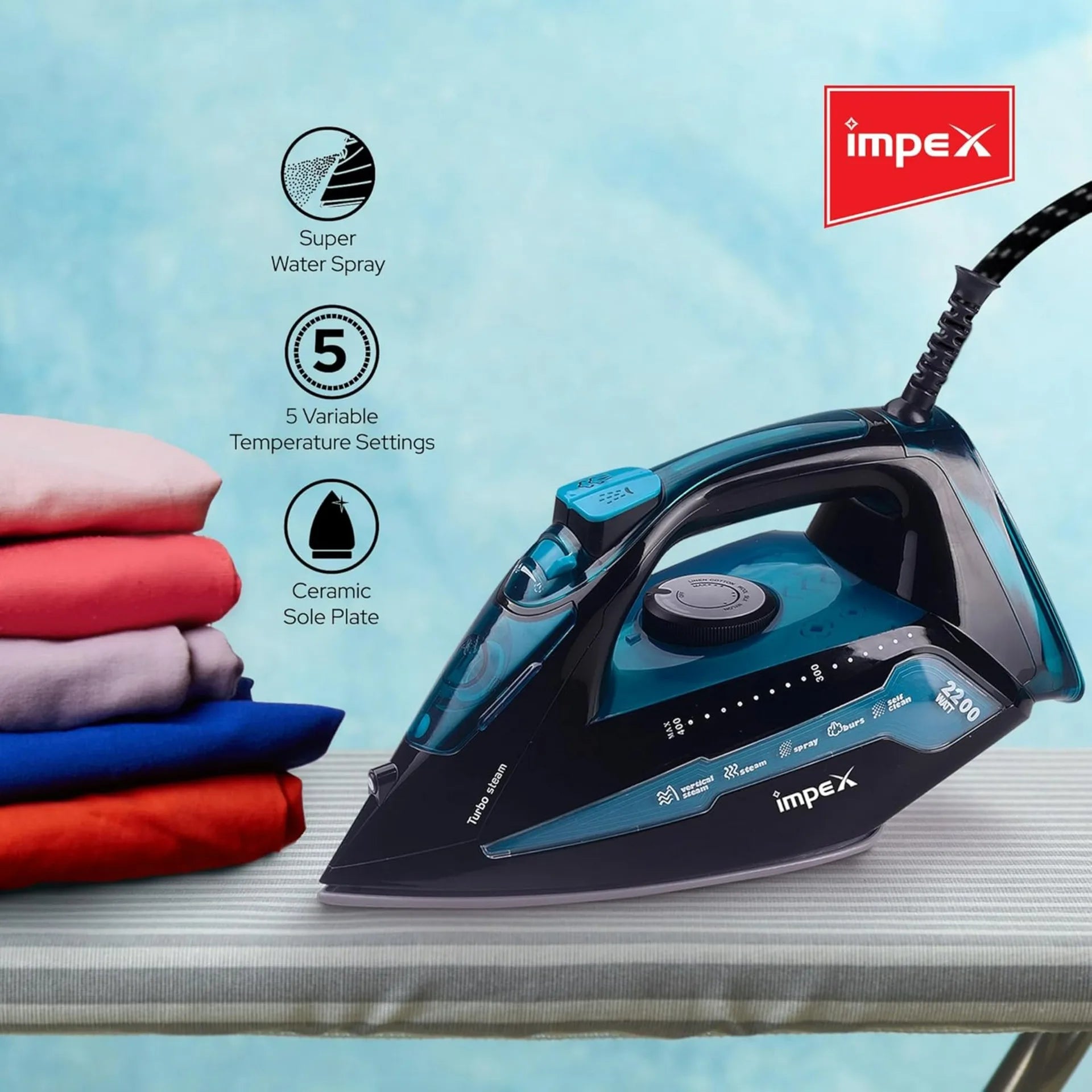 Impex Electric Steam Iron Box (IBS-404)