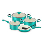Delici 8-Piece Ceramic Nonstick Cookware Set Green NCC8TG | Made in India