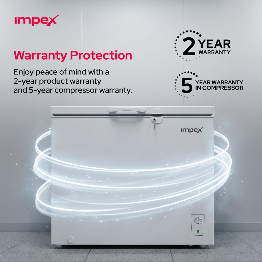 امبكس IMCF200W - فريزر أفقي سعة 200 لتر مع قفل وعجلات ومصباح داخلي