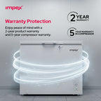 امبكس IMCF200W - فريزر أفقي سعة 200 لتر مع قفل وعجلات ومصباح داخلي
