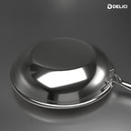 Delici Tri-Ply Stainless Steel Fry Pan 26CM | 304 Grade SS | Induction & Oven Safe | DTFP26