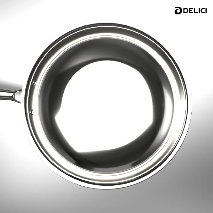 Delici Tri-Ply Stainless Steel Fry Pan 26CM | 304 Grade SS | Induction & Oven Safe | DTFP26