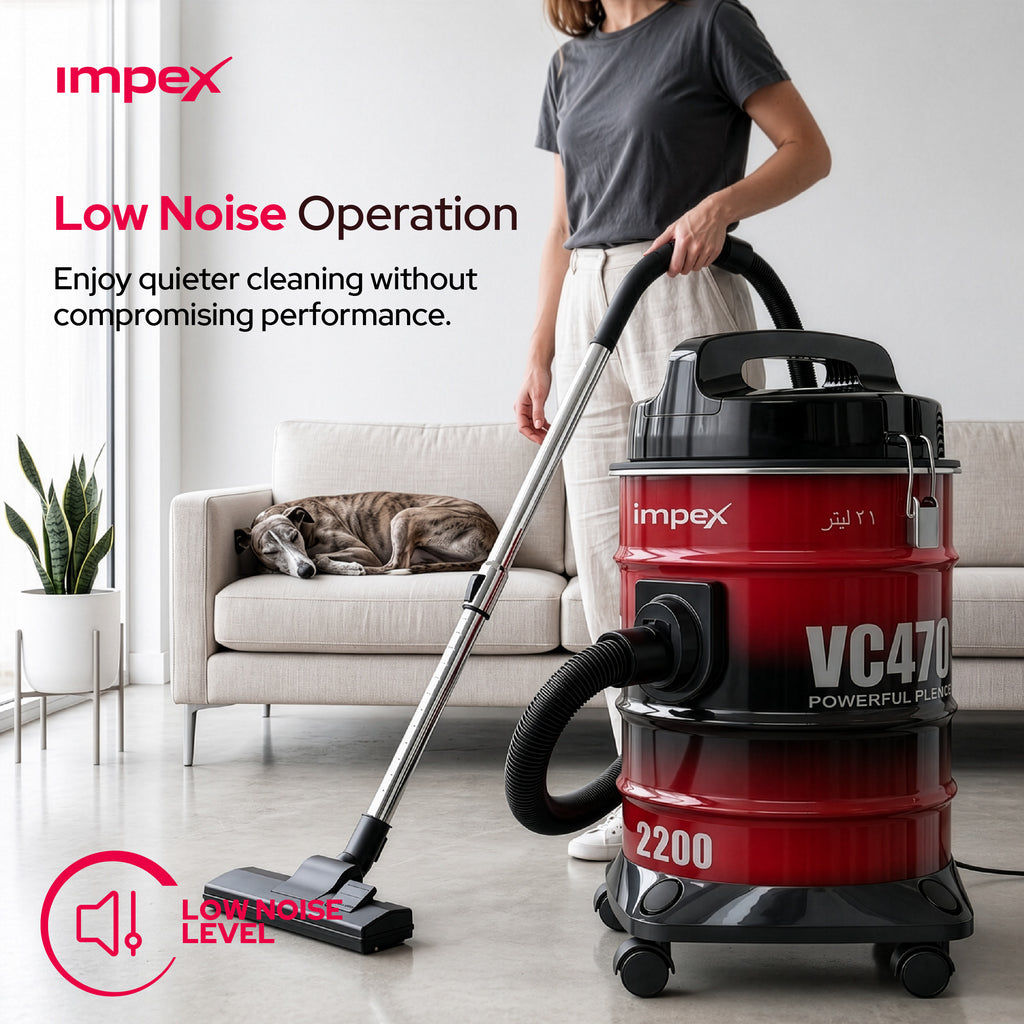 Impex VC4704 – 2200W 21L Drum Vacuum Cleaner with Blower Function