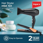 Impex HSK101 – مجفف ومصفف شعر كومبو