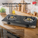 موقد غاز إمبكس LP (إل بي) بـ2 شعلة زجاج (IGS-1212F)