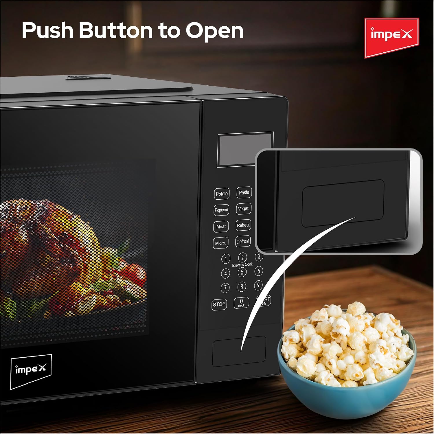 Impex MO8125DGB – 25L Digital Grill Microwave Oven with 9 Preset Menus