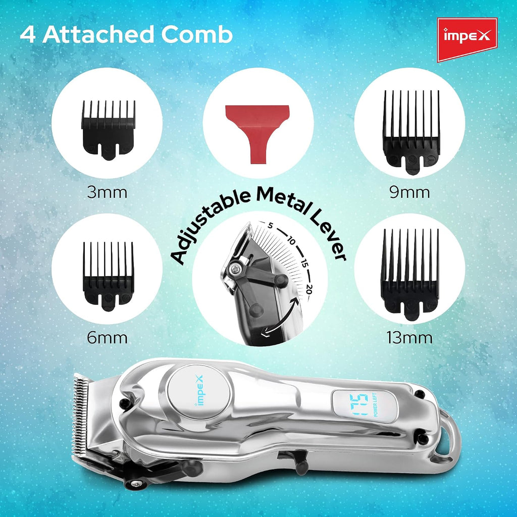 Impex IHC7 – Professional Hair Clipper with LED Display & 2000mAh Battery