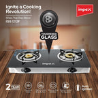 موقد غاز إمبكس LP (إل بي) بـ2 شعلة زجاج (IGS-1212F)
