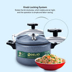 Delici Granite Aluminium Pressure Cooker 7 Litre Gray – DPC 7G | 2-Year Warranty