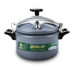 Delici Granite Aluminium Pressure Cooker 7 Litre Gray – DPC 7G | 2-Year Warranty