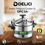 Delici Aluminium Pressure Cooker 5 Litre – DPC 5A | Safety Lock & 2-Year Warranty