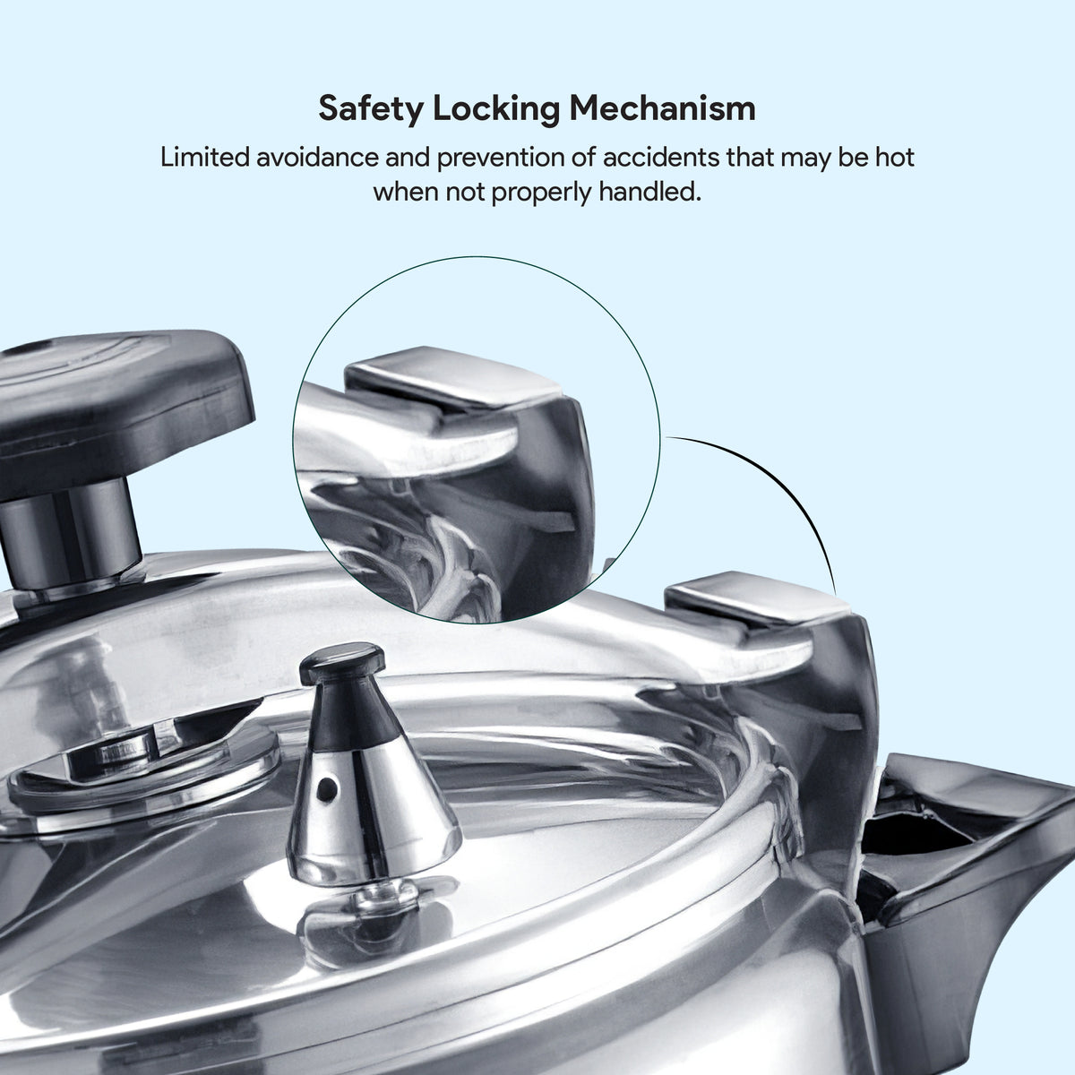 Delici Aluminium Pressure Cooker 5 Litre – DPC 5A | Safety Lock & 2-Year Warranty