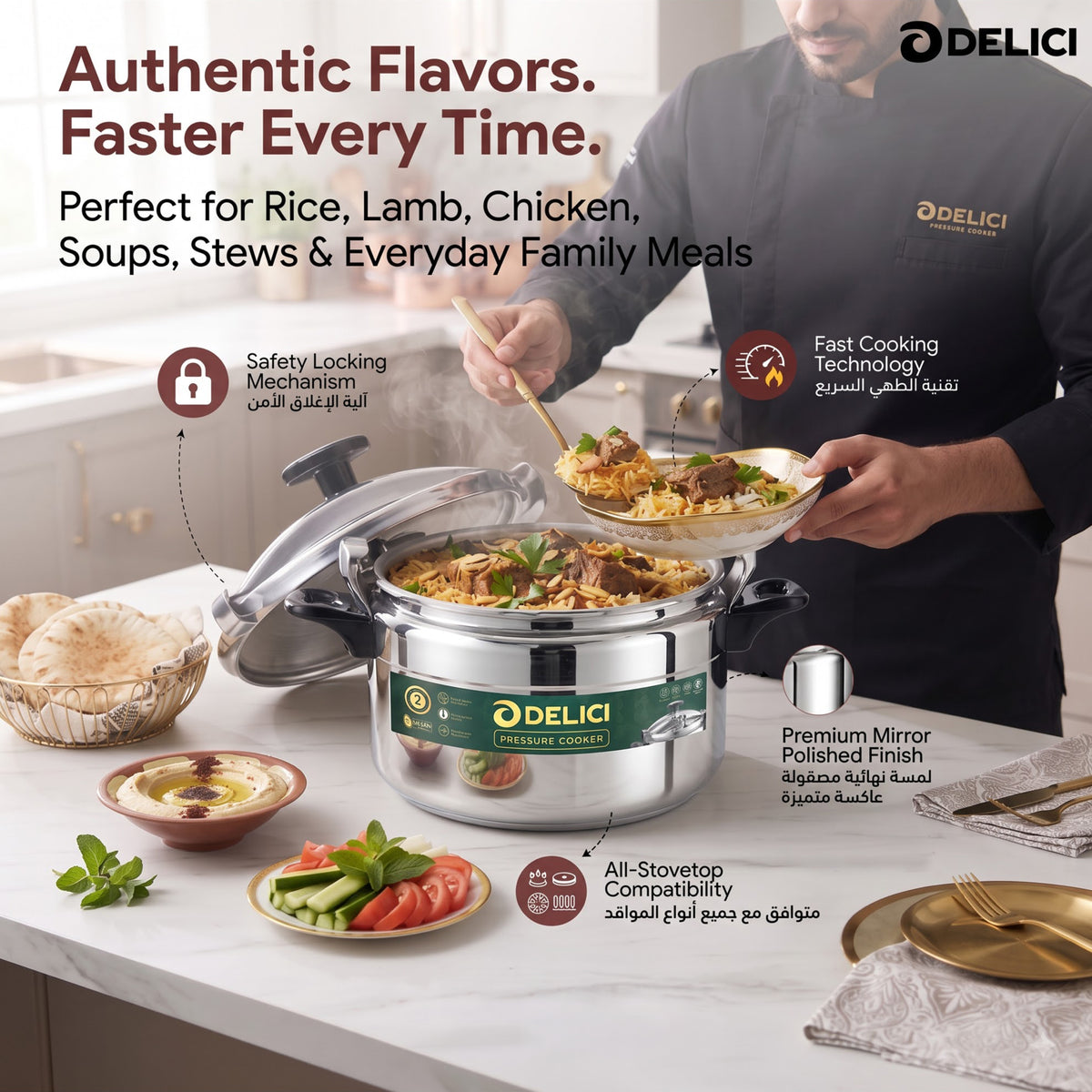 Aluminium Pressure Cooker 11 Litre – DPC 11A | Safety Lock & 2-Year Warranty
