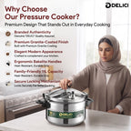 Aluminium Pressure Cooker 11 Litre – DPC 11A | Safety Lock & 2-Year Warranty