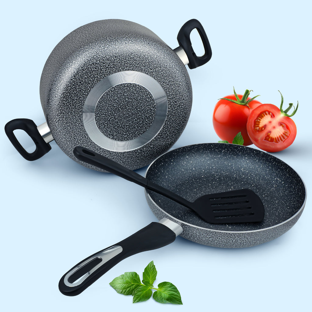 Delici Hammertone Nonstick Cookware 7-Piece Set – ACS7HE | PFOA-Free, Dishwasher Safe