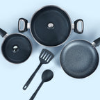 Delici Hammertone Nonstick Cookware 7-Piece Set – ACS7HE | PFOA-Free, Dishwasher Safe