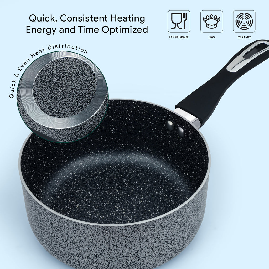 Delici Hammertone Nonstick Cookware 7-Piece Set – ACS7HE | PFOA-Free, Dishwasher Safe