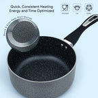Delici Hammertone Nonstick Cookware 7-Piece Set – ACS7HE | PFOA-Free, Dishwasher Safe