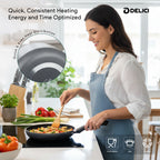 Delici Granite Nonstick Cookware 8-Piece Set – NCS8G | PFOA-Free, Glass Lids, Dishwasher Safe