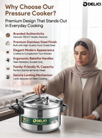 Aluminium Pressure Cooker 9 Litre – DPC 9A | Safety Lock & 2-Year Warranty