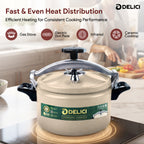 Delici Granite Aluminium Pressure Cooker 5 Litre Beige – DPC 5B | 2-Year Warranty