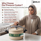 Delici Granite Aluminium Pressure Cooker 5 Litre Beige – DPC 5B | 2-Year Warranty
