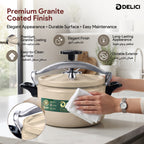 Delici Granite Aluminium Pressure Cooker 7 Litre Beige – DPC 7B | 2-Year Warranty