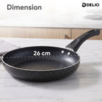 Delici Granite Gray Nonstick Fry Pan 26 cm – AFP26GE | PFOA-Free, Dishwasher Safe