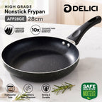 Delici Granite Gray Nonstick Fry Pan 28 cm – AFP28GE | PFOA-Free, Dishwasher Safe