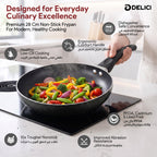 Delici Granite Gray Nonstick Fry Pan 28 cm – AFP28GE | PFOA-Free, Dishwasher Safe