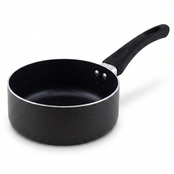 Delici Granite Gray Nonstick Milk Pan 18 cm – AMP18GE | PFOA-Free, Glass Lid