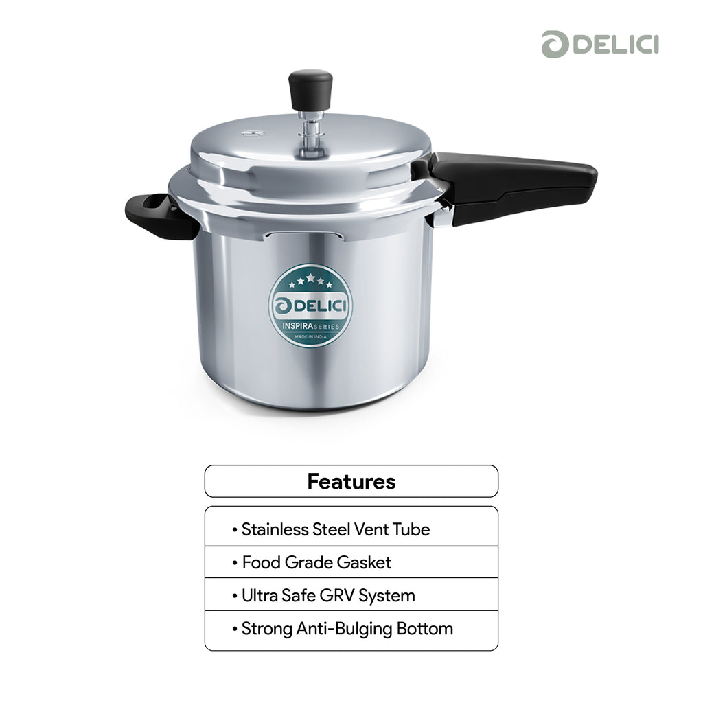 Delici Stainless Steel Pressure Cooker 3 Litre – SPC3E | Induction Compatible