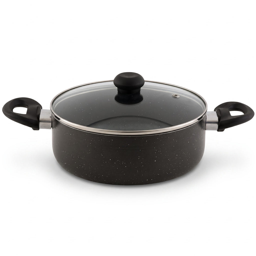 Delici Granite Gray Nonstick Sauce Pan 22 cm – ASP22GE | PFOA-Free, Glass Lid