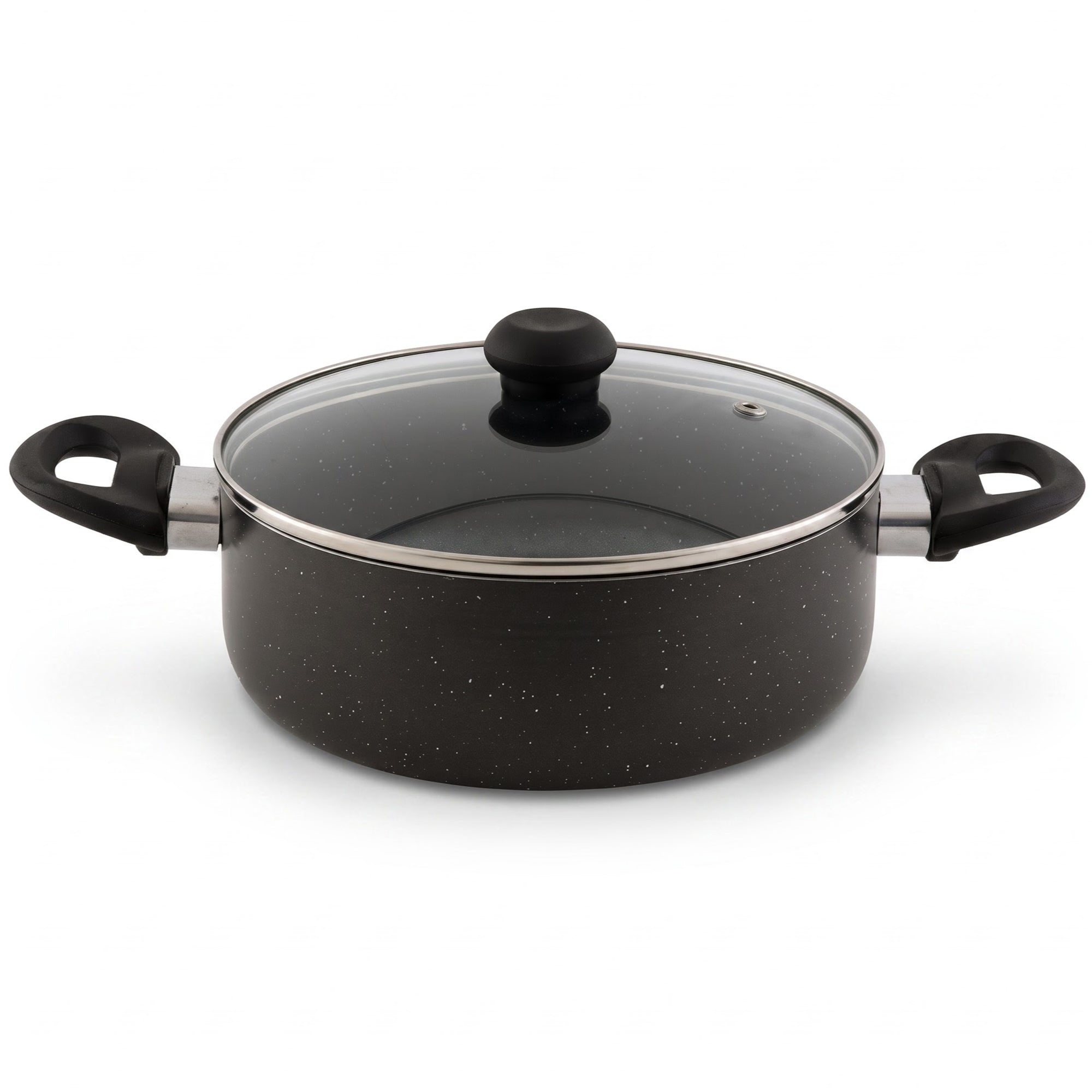 Delici Granite Gray Nonstick Sauce Pan 22 cm – ASP22GE | PFOA-Free, Glass Lid