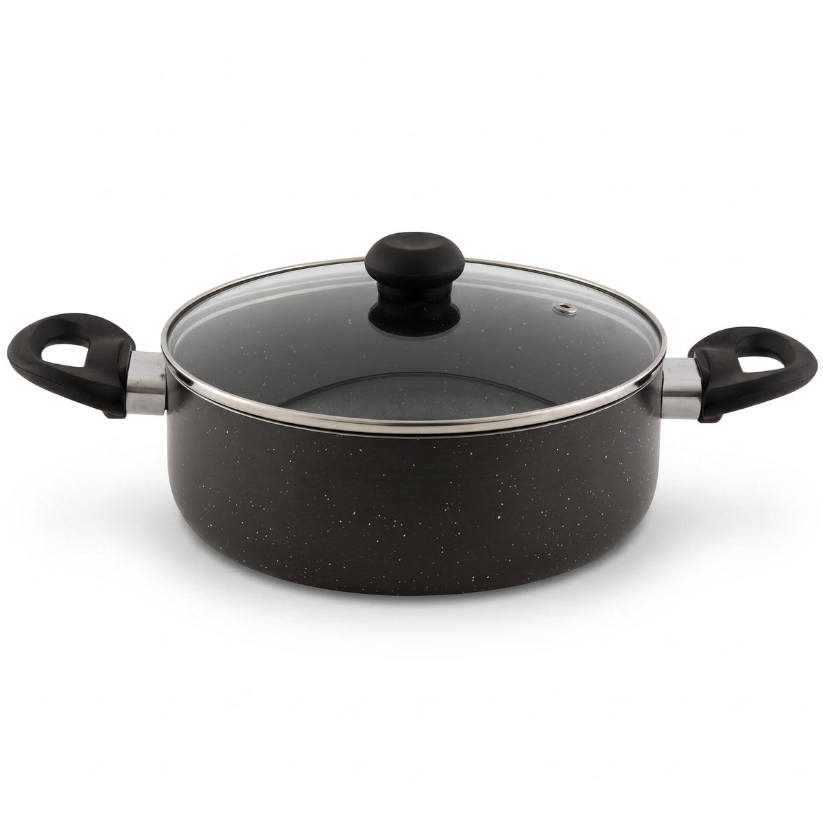 Delici Granite Gray Nonstick Sauce Pan 24 cm – ASP24GE | PFOA-Free, Glass Lid
