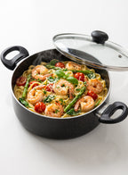 Delici Granite Gray Nonstick Sauce Pan 28 cm – ASP28GE | PFOA-Free, Glass Lid