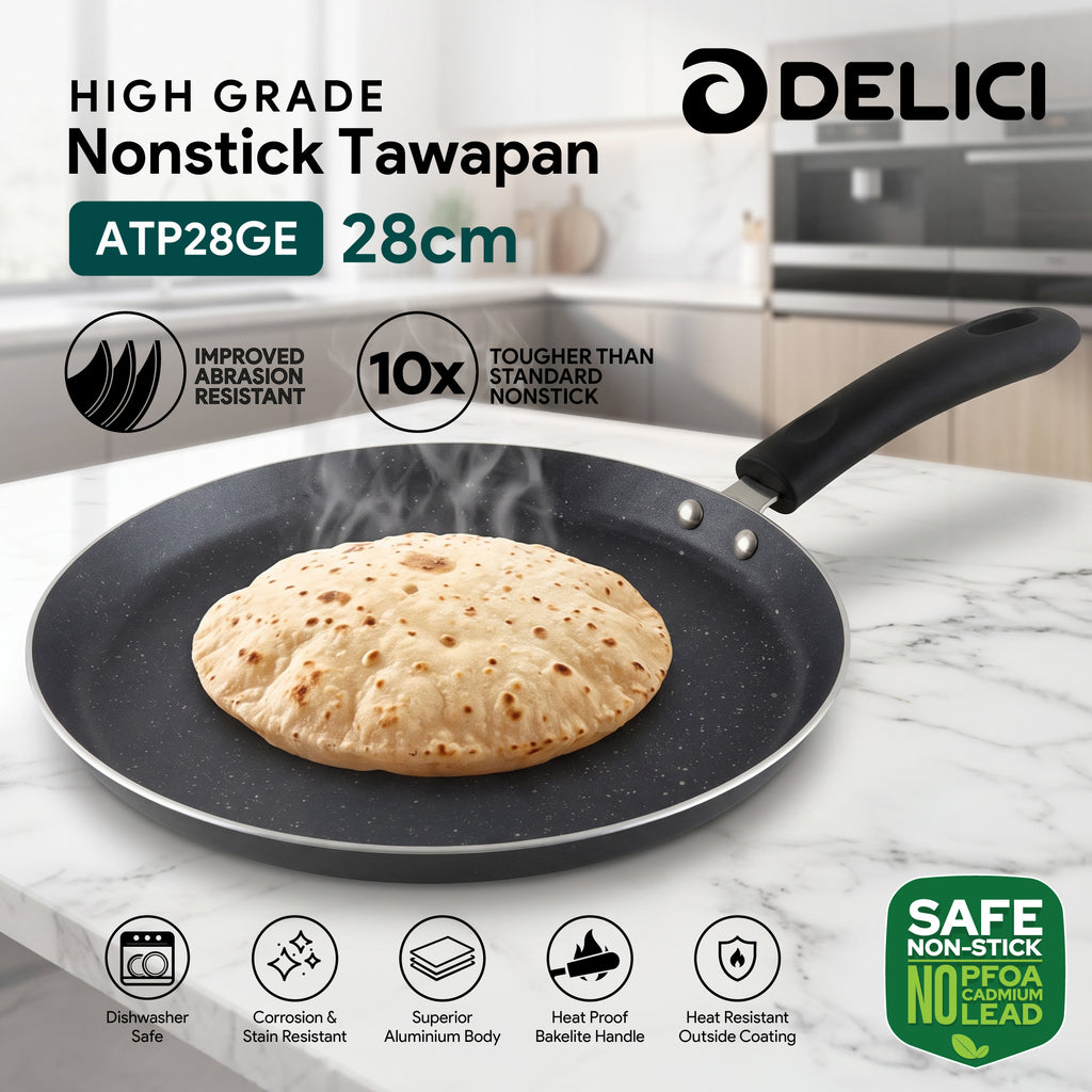 Delici Nonstick Ceramic Cookware 8-Piece Set – NCC8CU | 10x Ultra Nonstick, Multi-Cooktop