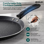 Delici Granite Gray Nonstick Tawa Pan 28 cm – ATP28GE | PFOA-Free, Dishwasher Safe