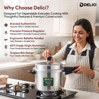 Delici Dripless 5 Litre NIB Aluminium Pressure Cooker – ADPC5E | Induction Compatible