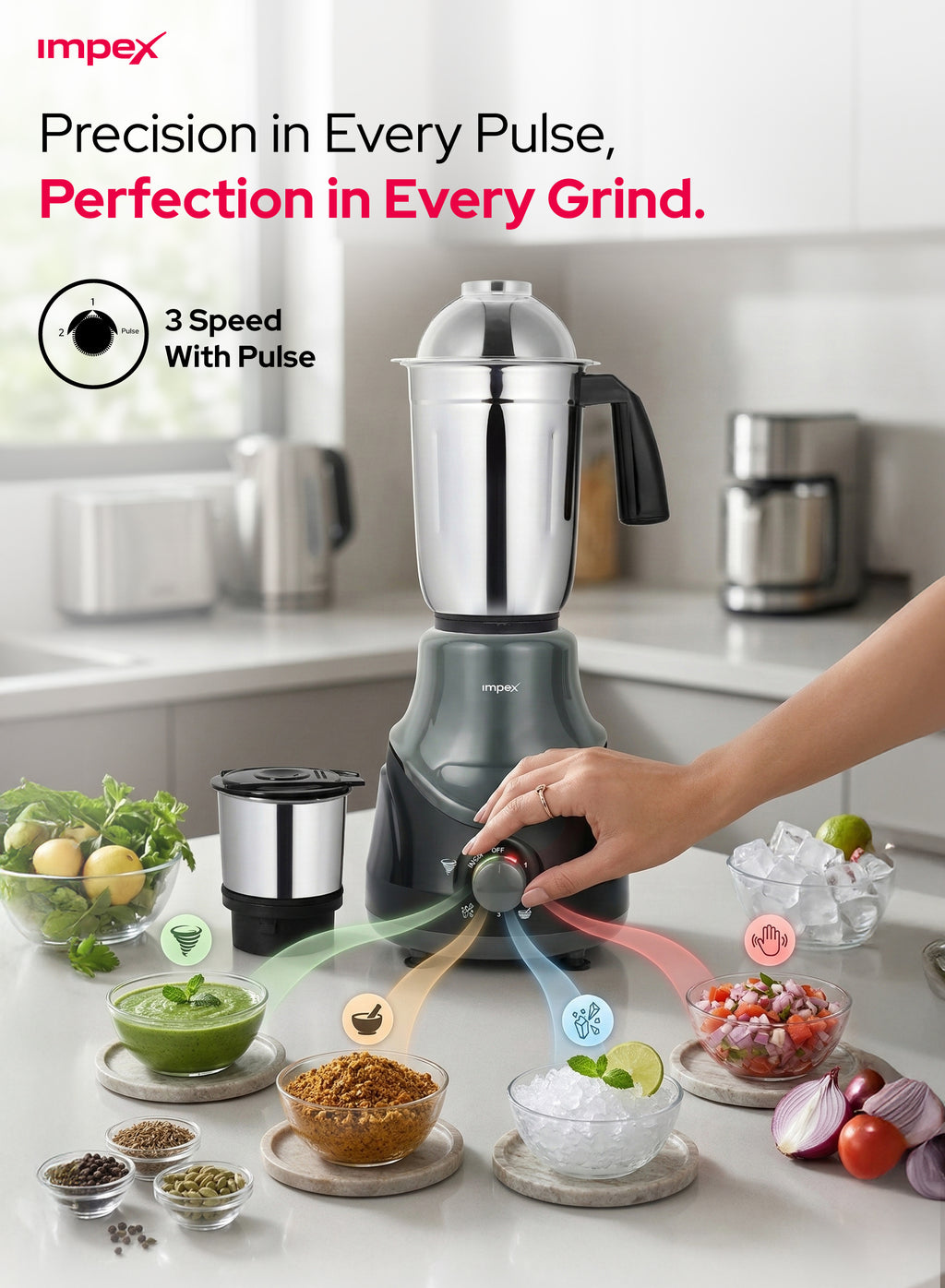 Impex 2-in-1 Mixer Grinder (BL-319C)