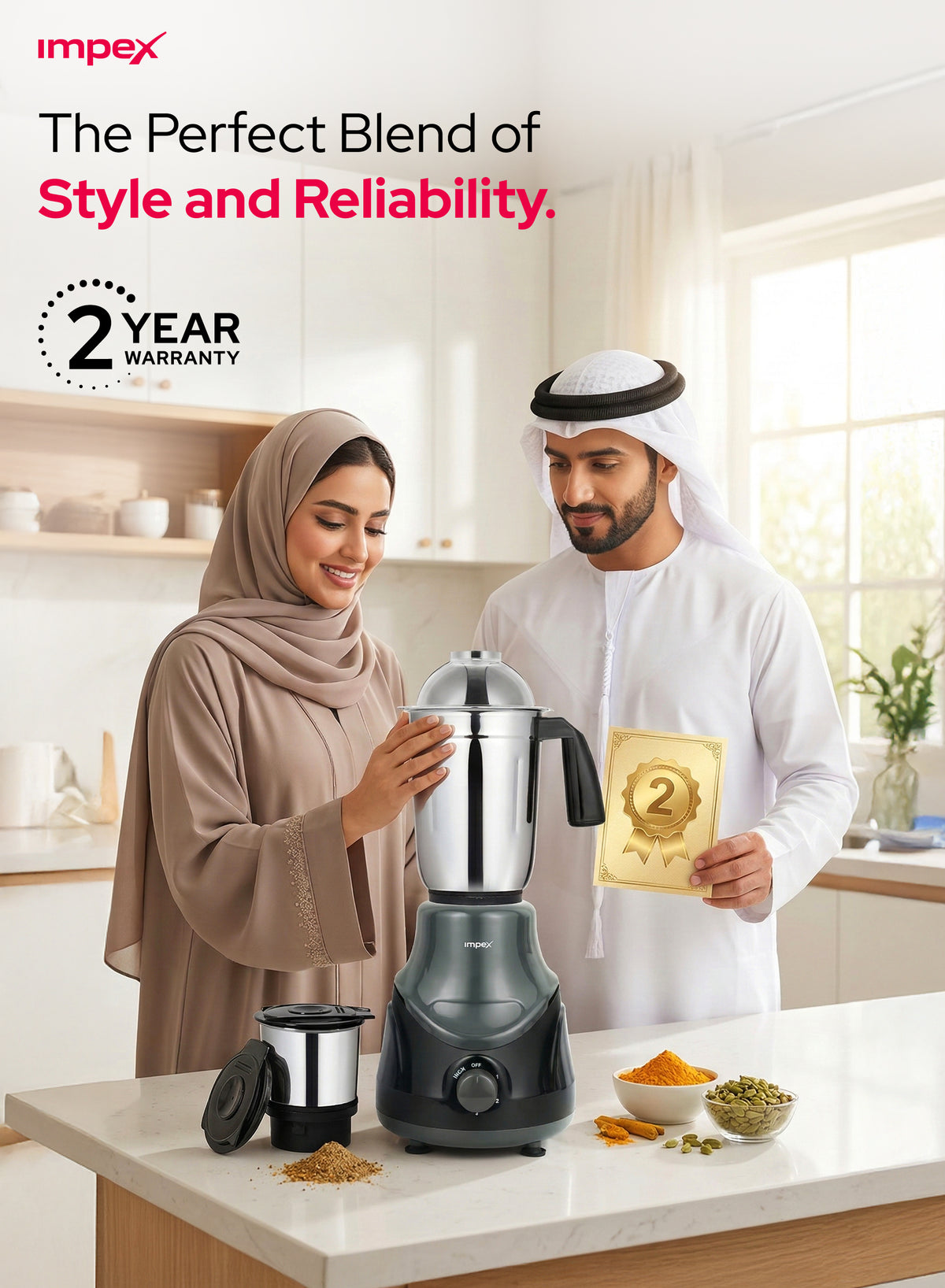 Impex 2-in-1 Mixer Grinder (BL-319C)