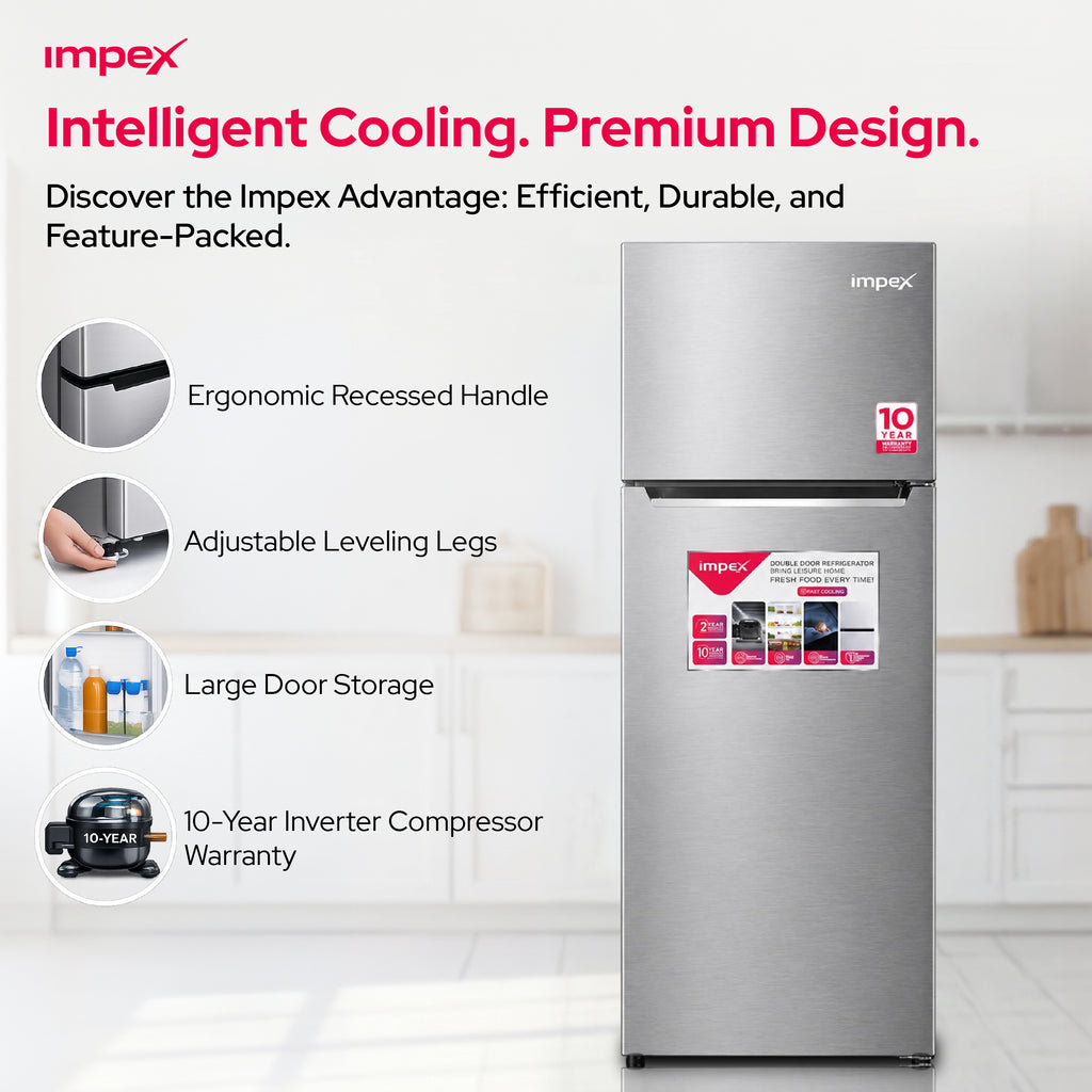 Impex IRF420SS – 458L No Frost Inverter Refrigerator | Stainless Steel