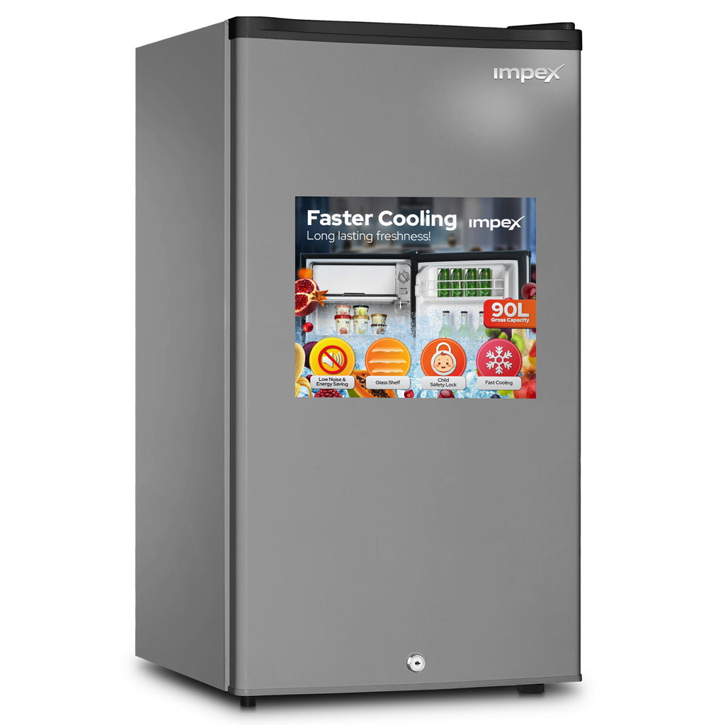 ثلاجة باب واحد امبكس IMRF140C سعة 90 لتر | تبريد سريع | رمادي داكن