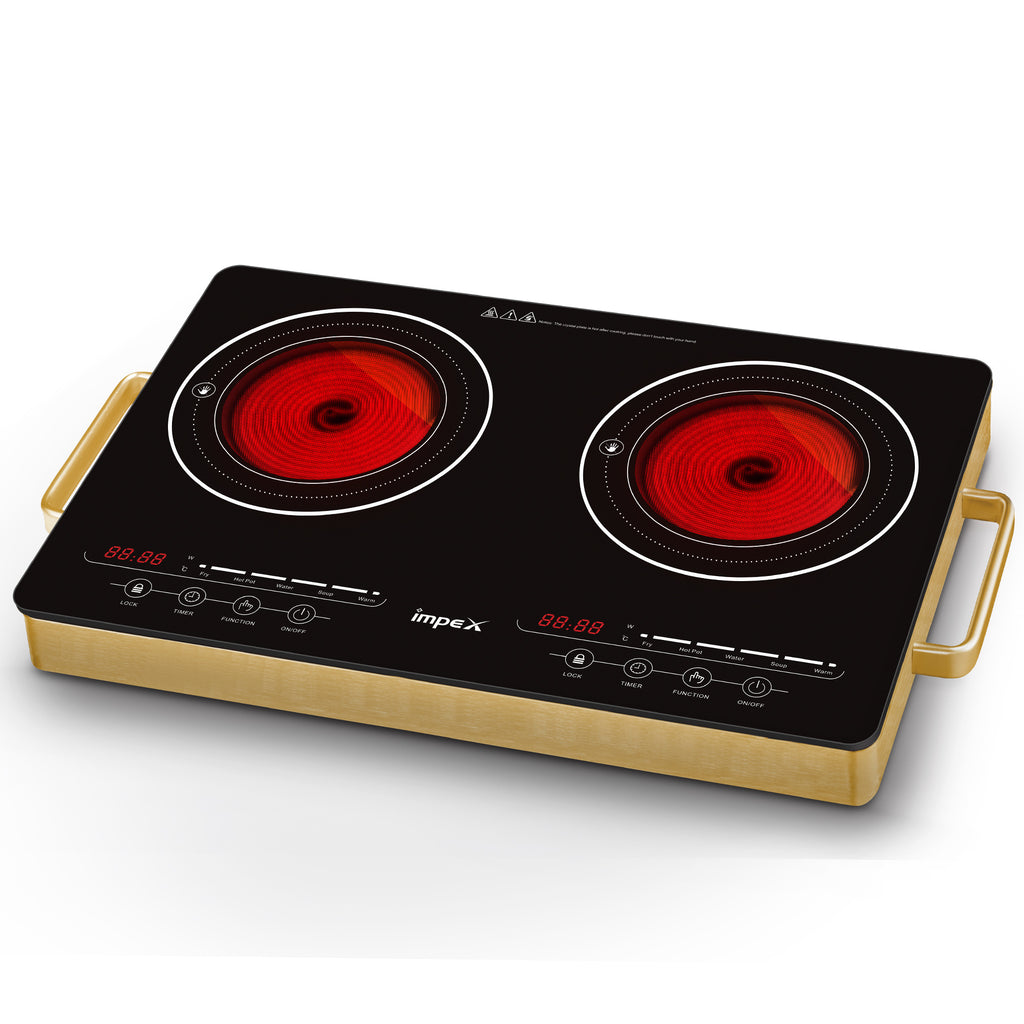 Impex IR2704 Double Infrared Cooktop | 1800W×2 | Touch Sensor Control