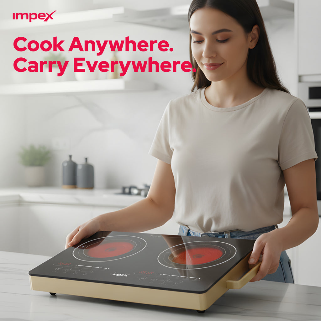 Impex IR2704 Double Infrared Cooktop | 1800W×2 | Touch Sensor Control