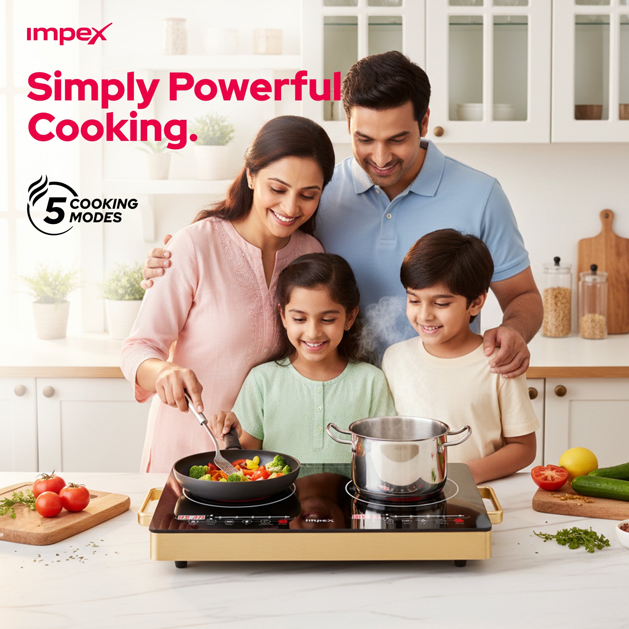 Impex IR2704 Double Infrared Cooktop | 1800W×2 | Touch Sensor Control