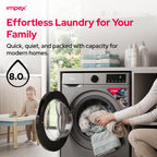 Impex WM0800FS – 8KG Front Load Washing Machine with BLDC Inverter Motor