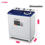 غسالة ملابس نصف أوتوماتيكية Impex WM 4205 – 12 كجم مع خاصية التجفيف بالهواء التوربيني