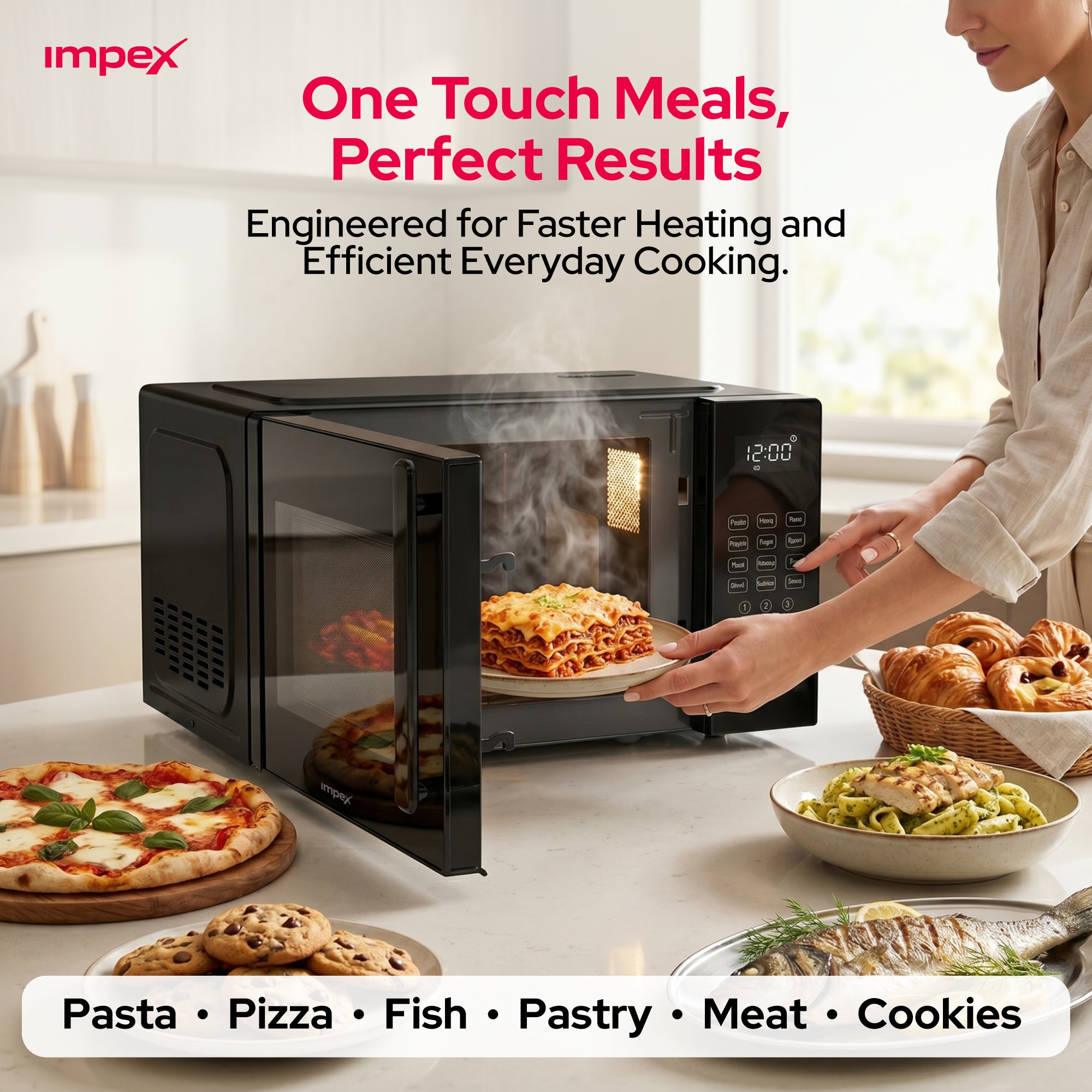 Impex MO8101DB 20L Digital Microwave Oven 700W – Smart Touch Control